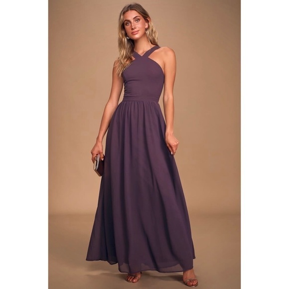 Lulu’s “Forever & Always” Plum Formal Maxi Dress - Picture 1 of 16